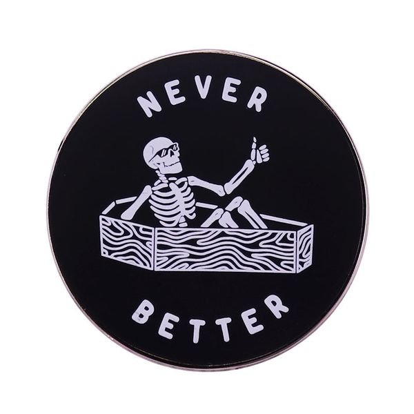never better pin skeleton in coffin brooch gothic punk skull badge spooky decor, Blue
never better pin skeleton in coffin brooch gothic punk skull badge spooky decor, Blue