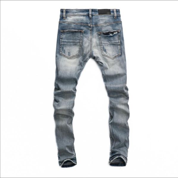 2021 hip-hop high street fashion brand jeans retro torn fold stitching men's designer motorcycle riding slim pants size 28~40#707, Blue
2021 hip-hop high street fashion brand jeans retro torn fold stitching men's designer motorcycle riding slim pants size 28~40#707, Blue