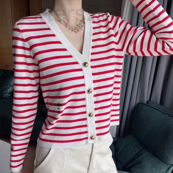 women's knits & tees designer straight 2022 early spring new casual stripe knitted v-neck single breasted cardigan women's coat v7, White
women's knits & tees designer straight 2022 early spring new casual stripe knitted v-neck single breasted cardigan women's coat v7, White