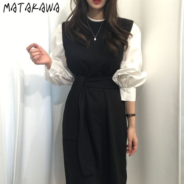 slim waist long sleeve vestidos autumn color matching fake twopiece women dress round neck puff dresses 210506, Black;gray
slim waist long sleeve vestidos autumn color matching fake twopiece women dress round neck puff dresses 210506, Black;gray