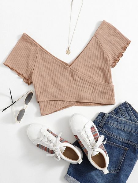 cross wrap solid crop s8ie#, White
