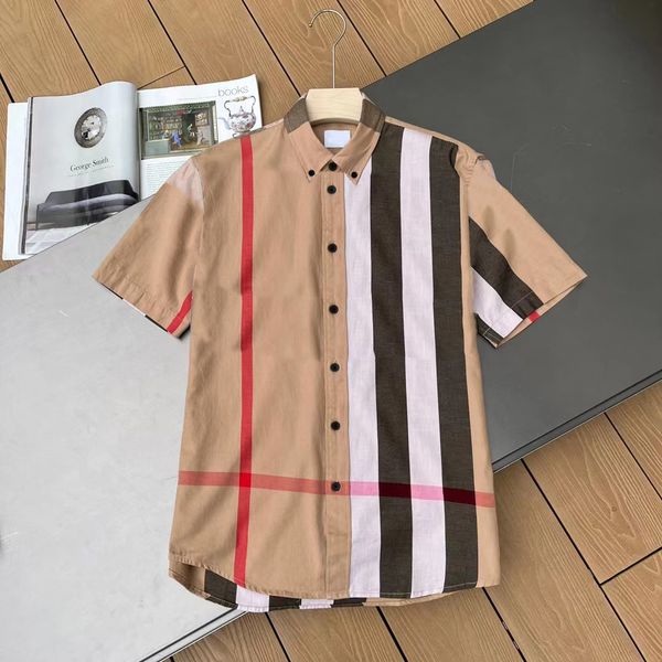 men's short casual shirts designer plaid style cotton breathable fabric fashion bur series slim handsome model, White;black
men's short casual shirts designer plaid style cotton breathable fabric fashion bur series slim handsome model, White;black