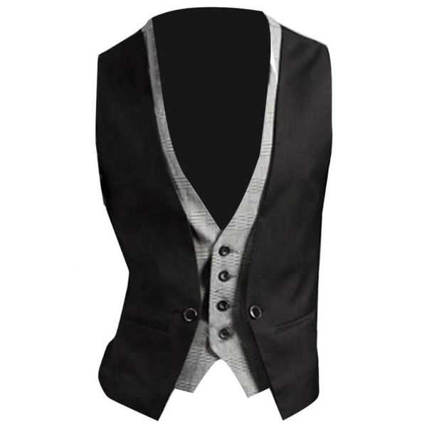 men's vests men fake two-pieces formal waistcoat vest business v neck sleeveless button pocket slim jacket, Black;white
men's vests men fake two-pieces formal waistcoat vest business v neck sleeveless button pocket slim jacket, Black;white