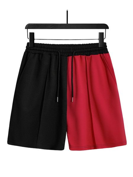 men two tone drawstring waist track shorts q7pe#, White;black