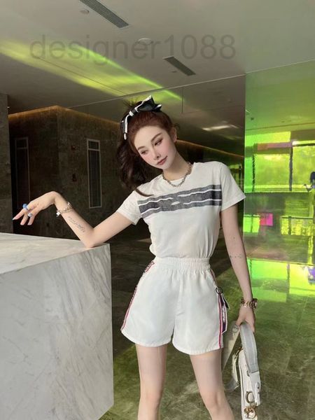 women's shorts designer cd22 new summer webbing stitching elastic waist 6p9p, White;black
women's shorts designer cd22 new summer webbing stitching elastic waist 6p9p, White;black