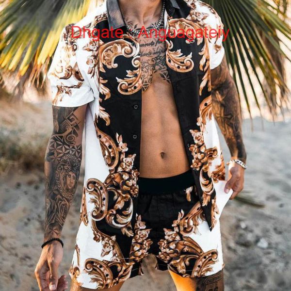 casual fashion men's shirts luxury men tracksuits hawaiian sets printing short sleeve button shirt summer beach shorts tees streetwear, White;black
casual fashion men's shirts luxury men tracksuits hawaiian sets printing short sleeve button shirt summer beach shorts tees streetwear, White;black