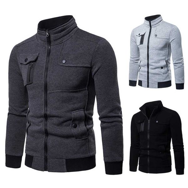 men's jackets 2022 new stand collar slim fit cardigan cozy zip coat slant pocket y2302, Black;brown
men's jackets 2022 new stand collar slim fit cardigan cozy zip coat slant pocket y2302, Black;brown