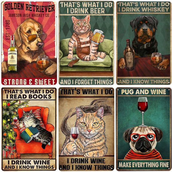 cats and wine vintage metal sign dog and beer wall decoration for bar home club let evening be-gin tin poster funny plate n464
cats and wine vintage metal sign dog and beer wall decoration for bar home club let evening be-gin tin poster funny plate n464