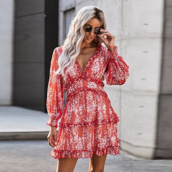 floral print ruffle dress women backless v-neck mini oversize ladies party puff sleeve, Black;gray
floral print ruffle dress women backless v-neck mini oversize ladies party puff sleeve, Black;gray