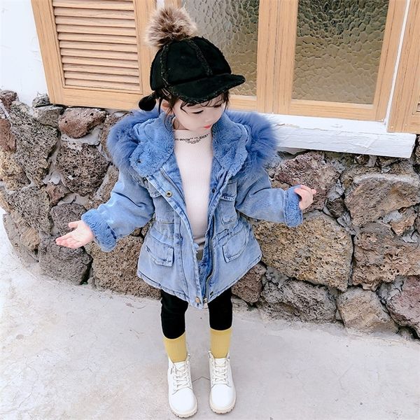 girls clothing baby coatswarm winter coat plus velvet thick denim kids hooded fur jacket coat for girl outerwear girls clothes lj201203, Blue;gray
girls clothing baby coatswarm winter coat plus velvet thick denim kids hooded fur jacket coat for girl outerwear girls clothes lj201203, Blue;gray