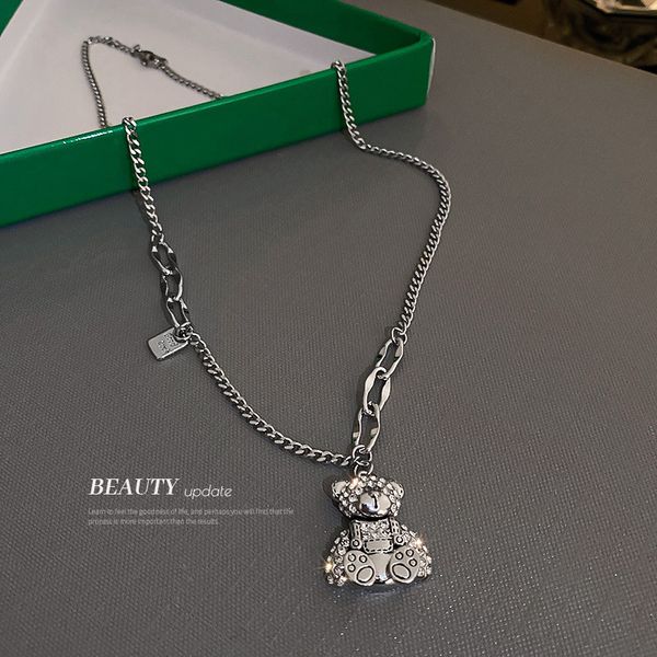 korean diamond bear pendant necklace ins niche metal cold style sweater chain fashion hip hop personality necklace, Silver
korean diamond bear pendant necklace ins niche metal cold style sweater chain fashion hip hop personality necklace, Silver