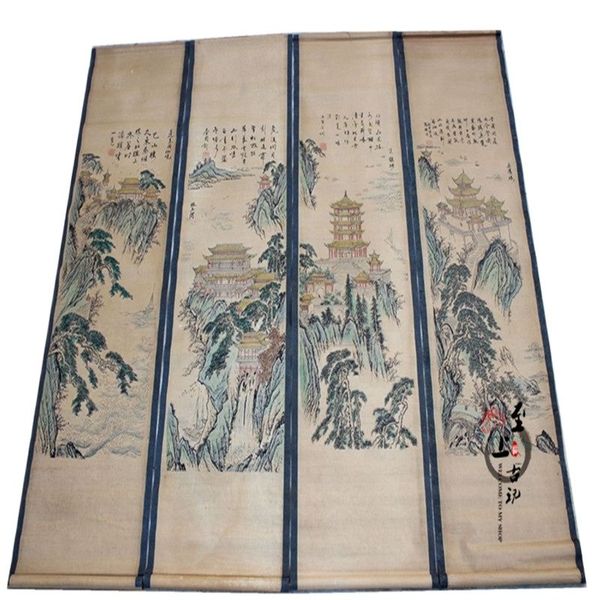 chinese landscape painting murals antique calligraphy calligraphy framed the living room feng shui four screen four floor, Silver
chinese landscape painting murals antique calligraphy calligraphy framed the living room feng shui four screen four floor, Silver
