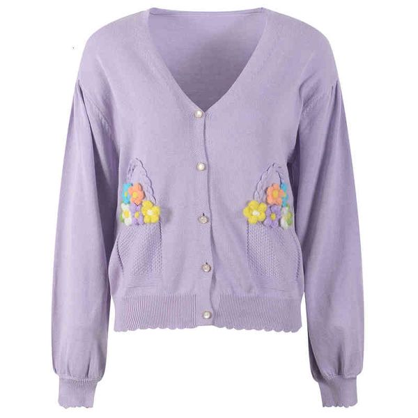 women's knits tees autumn and winter women's wear v-neck long sleeve single breasted contrast flower embroidery loose knit cardiga, White
women's knits tees autumn and winter women's wear v-neck long sleeve single breasted contrast flower embroidery loose knit cardiga, White