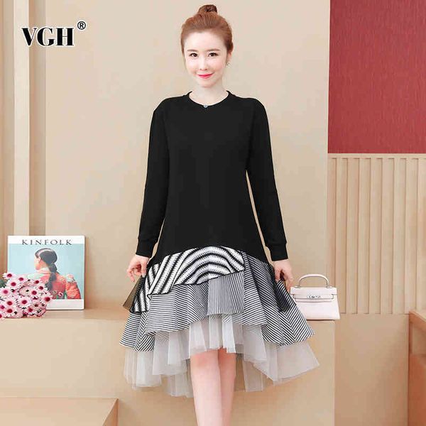 elegant patchwork striped dress for women o neck long sleeve casual midi dresses female fashion clothing spring 210507, Black;gray
elegant patchwork striped dress for women o neck long sleeve casual midi dresses female fashion clothing spring 210507, Black;gray