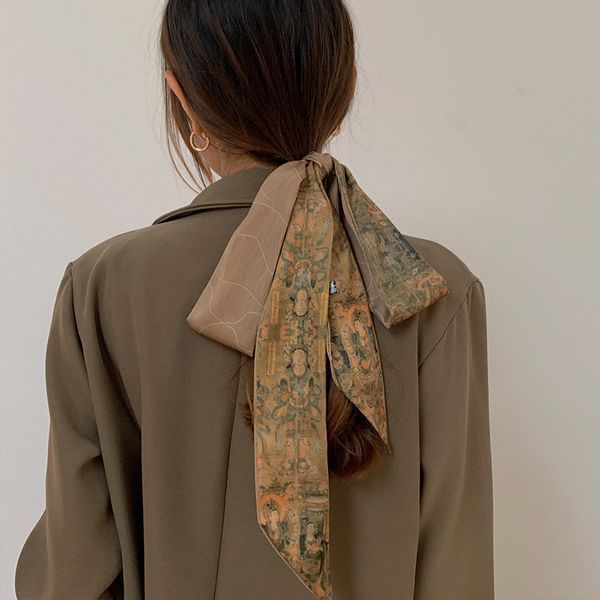chic elegant silk feel scarf for women bag handbag handle ribbon scarf luxury hair head band neckerchief head wrap fashion gift 220628, Blue;gray
chic elegant silk feel scarf for women bag handbag handle ribbon scarf luxury hair head band neckerchief head wrap fashion gift 220628, Blue;gray