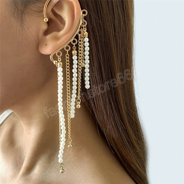 fashion statement no piercing long tassel clip earrings ear cuff charm imitation pearl trendy women jewelry bijoux gift, Silver
fashion statement no piercing long tassel clip earrings ear cuff charm imitation pearl trendy women jewelry bijoux gift, Silver