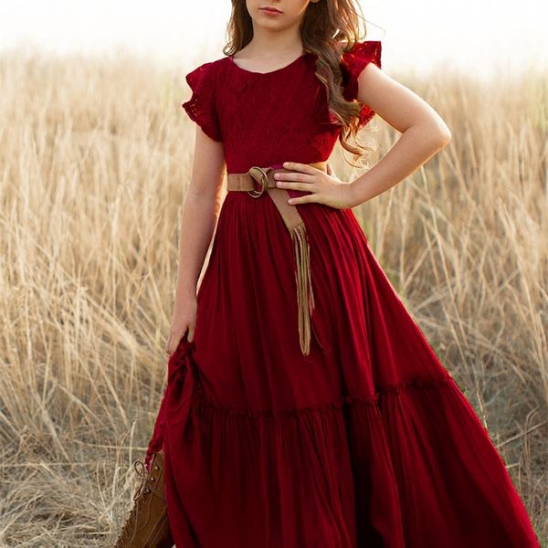 summer girls lace cotton bohemia long dresses baby kids flower wedding princess party dress vestidos costume children clothing 220707, Red;yellow
summer girls lace cotton bohemia long dresses baby kids flower wedding princess party dress vestidos costume children clothing 220707, Red;yellow