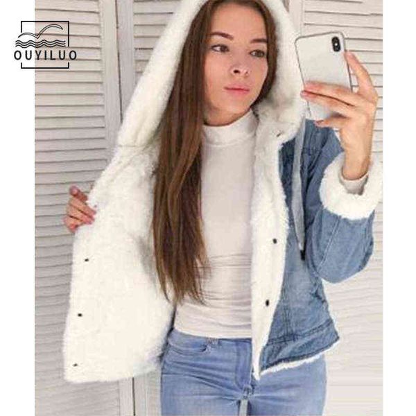 denim coat loose fleece lalambswool hooded jacket cotton overcoat for women light blue spring new style casual women thick coat l220714, Black;brown
denim coat loose fleece lalambswool hooded jacket cotton overcoat for women light blue spring new style casual women thick coat l220714, Black;brown