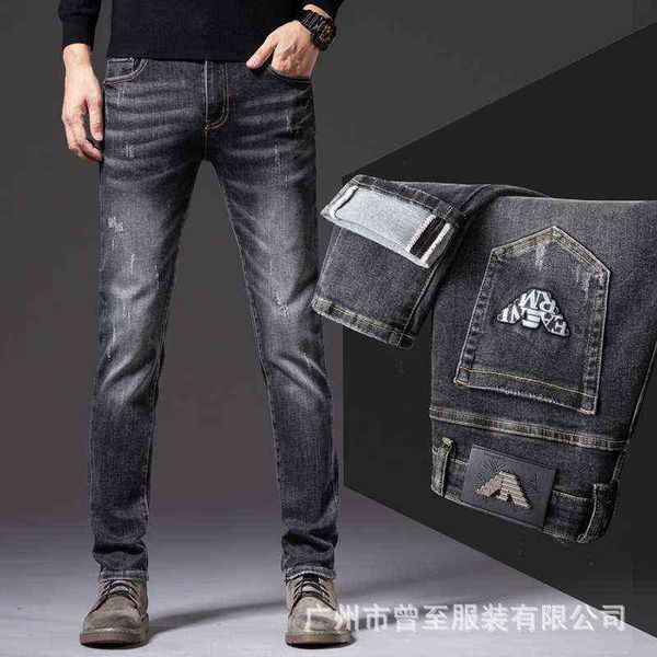 slim brand jeans men's small feet light holes straight tube autumn and winter elastic korean fashion, Blue
slim brand jeans men's small feet light holes straight tube autumn and winter elastic korean fashion, Blue