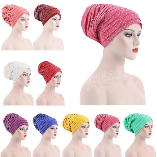 african headgear trendy muslim hijab caps solid color wrap head inner hijabs turban bonnet for women islamic under scarf hat, Blue;gray 
african headgear trendy muslim hijab caps solid color wrap head inner hijabs turban bonnet for women islamic under scarf hat, Blue;gray