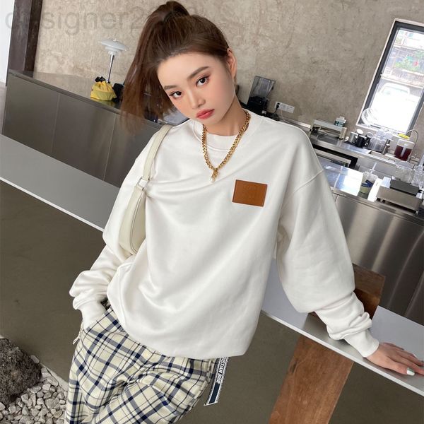 women's hoodies & sweatshirts designer luojia 2021 autumn and winter new couple leather label lark embroidery casual round neck sweater, Black
women's hoodies & sweatshirts designer luojia 2021 autumn and winter new couple leather label lark embroidery casual round neck sweater, Black