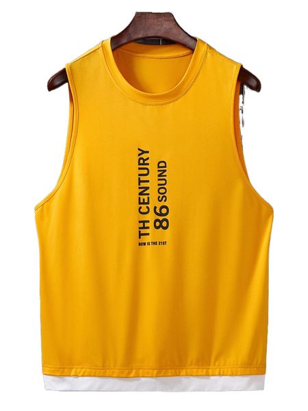 men slogan graphic contrast trim 2 in 1 tank e903#, White;black
men slogan graphic contrast trim 2 in 1 tank e903#, White;black