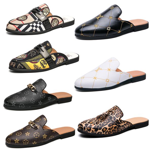 luxury brand mens designer horsebit metal buckle slippers genuine leather mules black white brown flip flops men casual lazy shoes big size
luxury brand mens designer horsebit metal buckle slippers genuine leather mules black white brown flip flops men casual lazy shoes big size