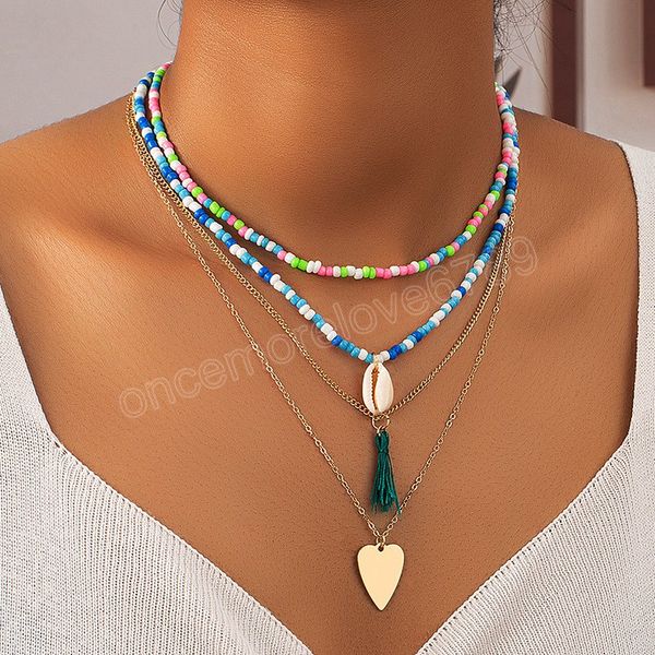 bohemian pendant summer beach heart shell tassel colorful beads necklace party jewelry, Silver
bohemian pendant summer beach heart shell tassel colorful beads necklace party jewelry, Silver
