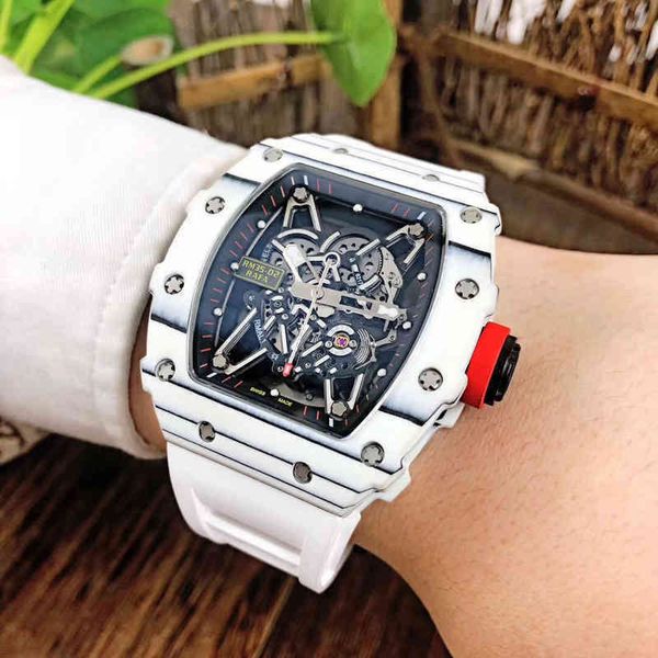 2022 white richa milles mens automatic mechanical watch carbon fiber personalized hollowed out tape luminous waterproof tide, Slivery;brown
2022 white richa milles mens automatic mechanical watch carbon fiber personalized hollowed out tape luminous waterproof tide, Slivery;brown