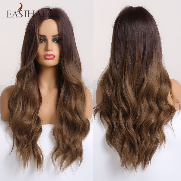 lx brand long wavy brown ombre synthetic wigs for women middle part wave wigs natural hair heat resistant daily wigfactory direct, Black
lx brand long wavy brown ombre synthetic wigs for women middle part wave wigs natural hair heat resistant daily wigfactory direct, Black