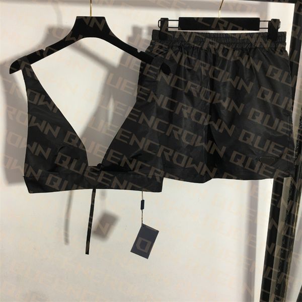 sportswear shorts set tracksuits sling sport bra elastic waist shorts triangle badge yoga outfit, Gray
sportswear shorts set tracksuits sling sport bra elastic waist shorts triangle badge yoga outfit, Gray