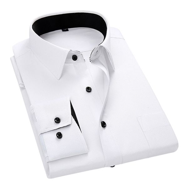men shirt spring long sleeve dress formal business work shirt men twill shirts slim fit man white shirts ds378 210331, White;black
men shirt spring long sleeve dress formal business work shirt men twill shirts slim fit man white shirts ds378 210331, White;black