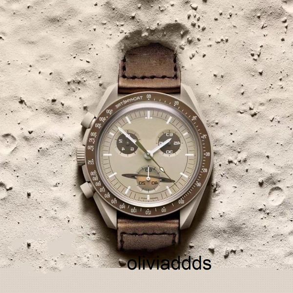 men's ladies watch bioceramic moonswatch quartz chronograph mission to mercury 42mm multicolor nylon strap james montre de luxe fashion, Slivery;brown
men's ladies watch bioceramic moonswatch quartz chronograph mission to mercury 42mm multicolor nylon strap james montre de luxe fashion, Slivery;brown