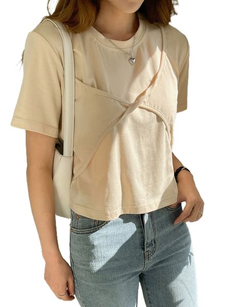 dazy solid c.riss c.ross front tee w58x#, White
dazy solid c.riss c.ross front tee w58x#, White