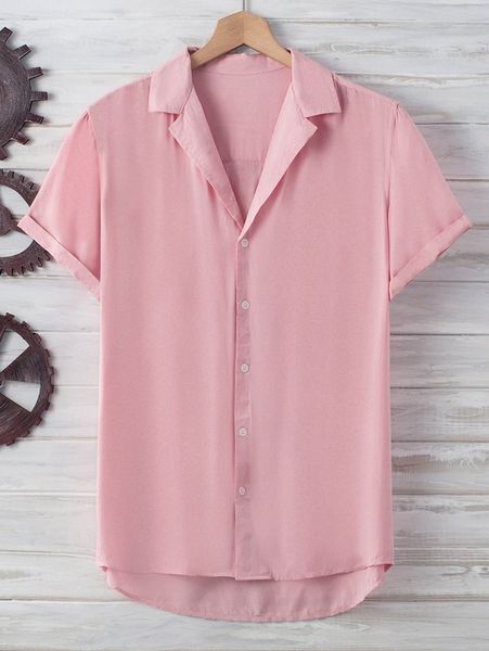 men lapel neck button up shirt q9ah#, White;black 
men lapel neck button up shirt q9ah#, White;black