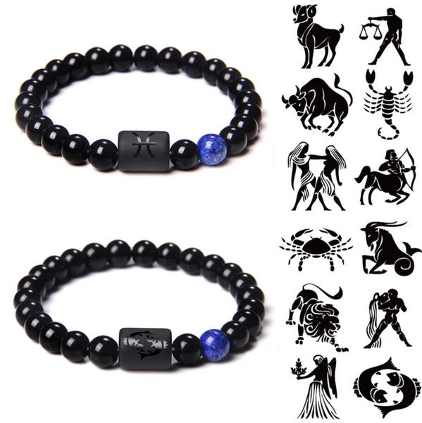 12 constellation bracelets strands couple bangles men 8mm onyx agat stone beads cancer virgo women good luck bracelet jewelry, Black
12 constellation bracelets strands couple bangles men 8mm onyx agat stone beads cancer virgo women good luck bracelet jewelry, Black