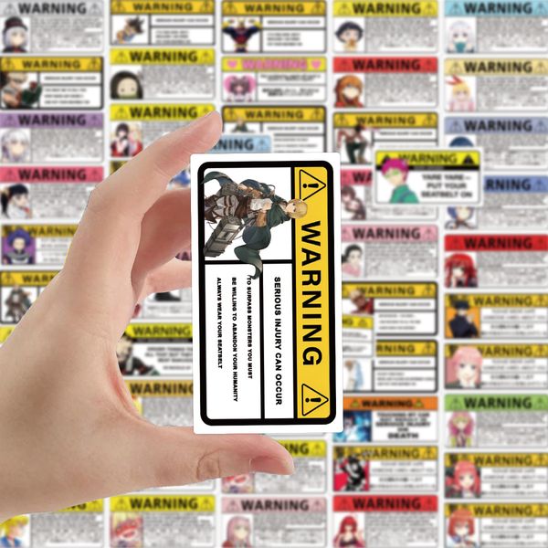 50pcs mixed anime warning sign stickers skate accessories waterproof vinyl sticker for lapphone case beer water bottle computer car sticker
50pcs mixed anime warning sign stickers skate accessories waterproof vinyl sticker for lapphone case beer water bottle computer car sticker