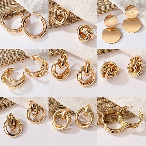 lovr bohemian gold color earrings fashion big hoop twisted for women punk jewelry trend 220716, Golden;silver
lovr bohemian gold color earrings fashion big hoop twisted for women punk jewelry trend 220716, Golden;silver