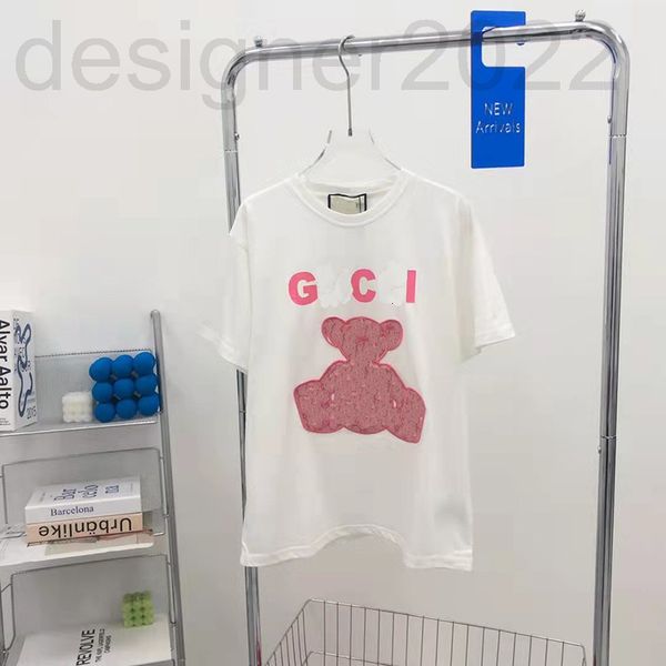 women's t-shirt designer chaopai g + spring and summer lovers pink taped cloth embroidered bear short sleeve men's women's ca, White
women's t-shirt designer chaopai g + spring and summer lovers pink taped cloth embroidered bear short sleeve men's women's ca, White