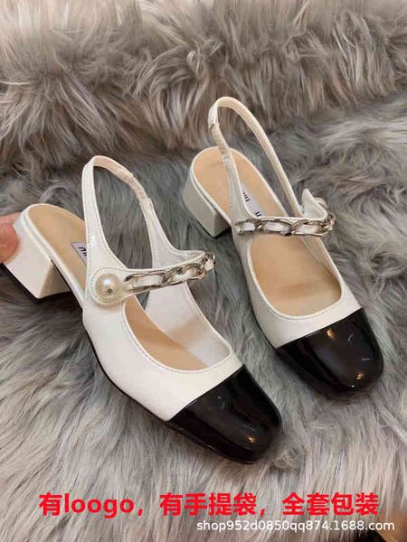 sandals summer miu family square head high heeled sandals with pearl chain and thick mary jane shoes, Black
sandals summer miu family square head high heeled sandals with pearl chain and thick mary jane shoes, Black