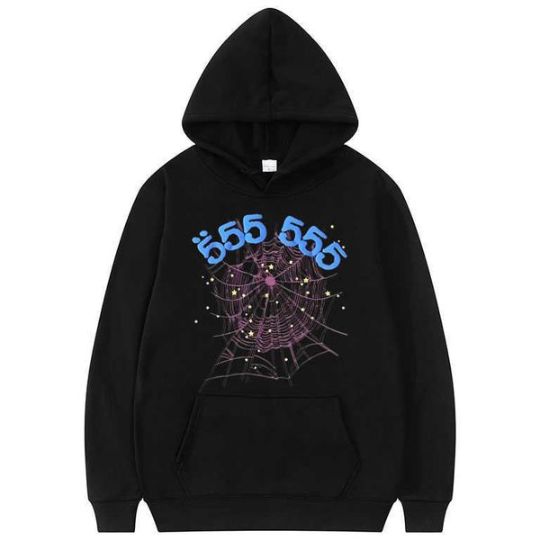 cotton fashion creativity sp5der angel number hoodie men women spider web pattern sweatshirt loose clothing, Black
cotton fashion creativity sp5der angel number hoodie men women spider web pattern sweatshirt loose clothing, Black