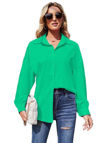 drop shoulder button front shirt t3ng#, White
drop shoulder button front shirt t3ng#, White