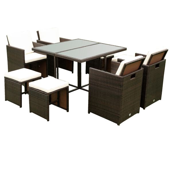 9 pieces patio dining room furniture sets outdoor space saving rattan chairs with glass table cushioned seating and back sectional conversat
9 pieces patio dining room furniture sets outdoor space saving rattan chairs with glass table cushioned seating and back sectional conversat