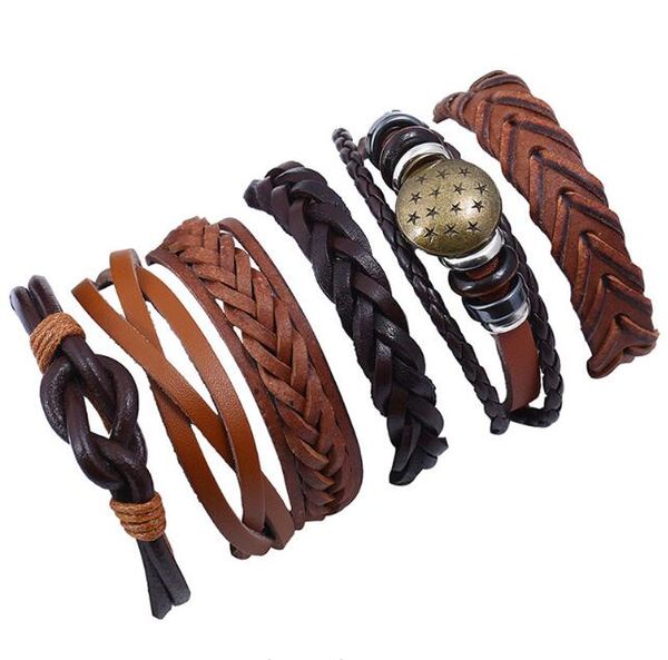 fashion stars braid series men woman cowhide bracelet diy beaded strands brown combination suit bracelet 6styles/1set, Black
fashion stars braid series men woman cowhide bracelet diy beaded strands brown combination suit bracelet 6styles/1set, Black