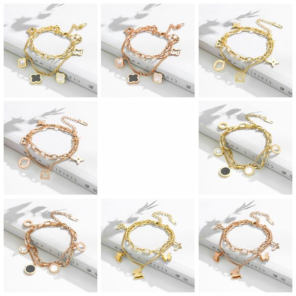 classic design multilayered clover charm bracelet for women gift, Golden;silver
classic design multilayered clover charm bracelet for women gift, Golden;silver