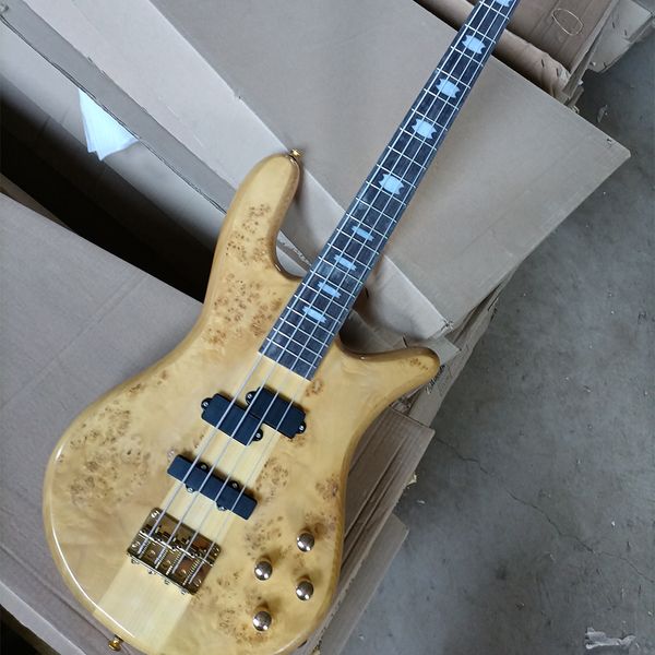 4 strings neck-thru-body electric bass guitar with rosewood fretboard active pickups burl maple veneer
4 strings neck-thru-body electric bass guitar with rosewood fretboard active pickups burl maple veneer