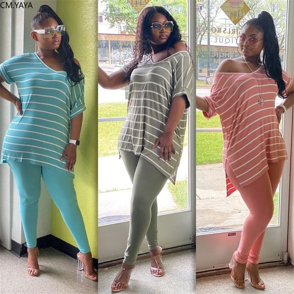 cmyaya women sport striped print vneck tee jogger pants suit two piece set fashion tracksuit matching set outfits t200826, Gray
cmyaya women sport striped print vneck tee jogger pants suit two piece set fashion tracksuit matching set outfits t200826, Gray