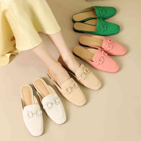 slippers baotou half slippers female summer wear fairy style lazy flat leather leisure pregnant women muller cool rlv6, Black
slippers baotou half slippers female summer wear fairy style lazy flat leather leisure pregnant women muller cool rlv6, Black