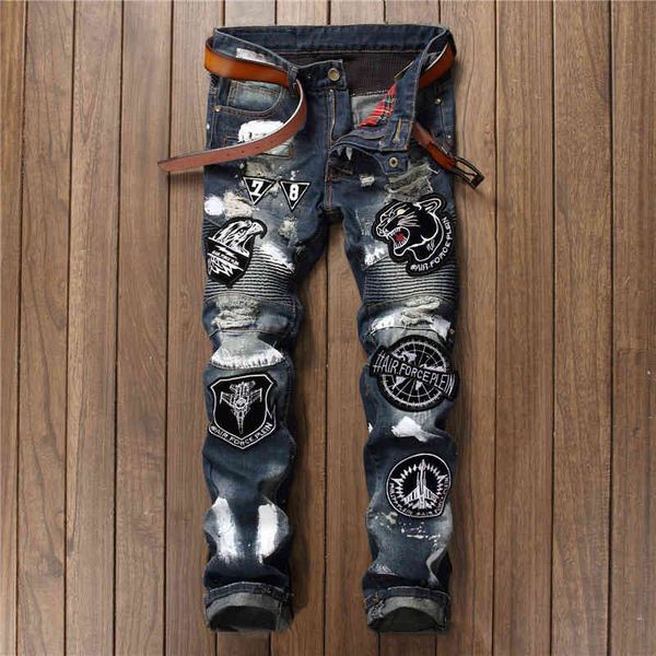 men's jeans trend men's stitching nightclub embroidered tiger head slim fit small straight jeans 001-2 q41o, Blue
men's jeans trend men's stitching nightclub embroidered tiger head slim fit small straight jeans 001-2 q41o, Blue
