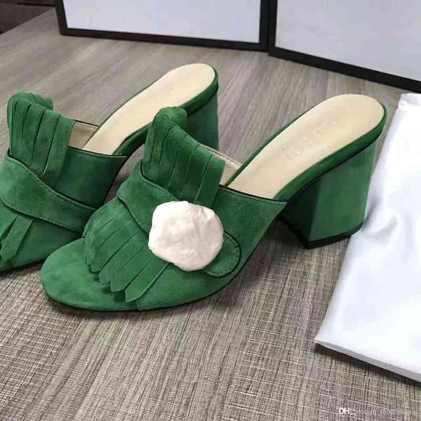 women classic designer half slippers cowhide 100% leather suede thick heels metal slides woman shoe beach lazy sandals high heeled shoes qyb, Black
women classic designer half slippers cowhide 100% leather suede thick heels metal slides woman shoe beach lazy sandals high heeled shoes qyb, Black